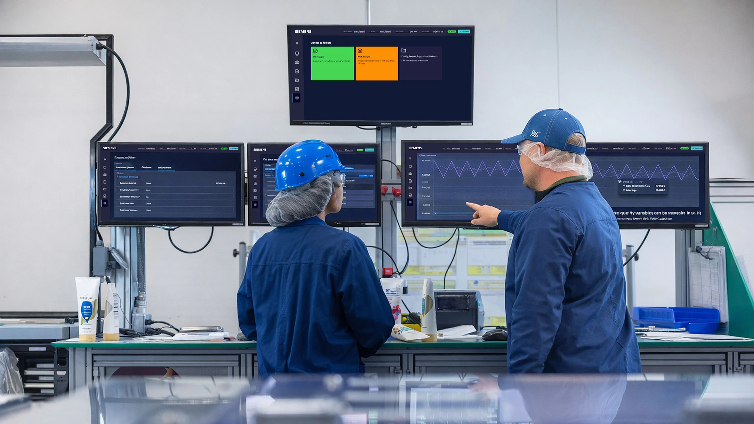 Záber technológie kontroly kvality VIC z prípadovej štúdie Siemens a P&G.