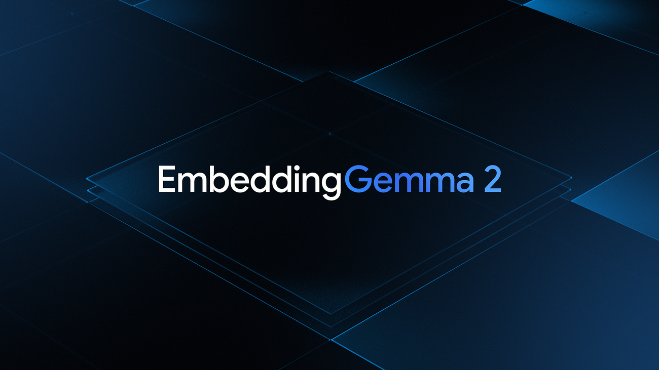 Oficiálny vizuál EmbeddingGemma 2, modelu pre multimodálne vyhľadávanie.